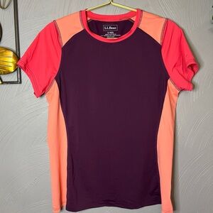 L.L. Bean Women's Short Sleeve Top -‎ Purple and Orange
